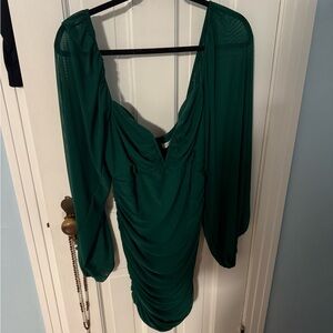 12th Tribe Green Long Sleeve Dress